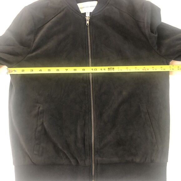 cupcakes and cashmere Faux Suede Black Zip Up Jacket Medium - Picture 7 of 10
